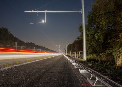Industriefotografie Baustellenfotografie an der A5 Projekt ELISA mit Fahrzeugrückhaltesystemen aus Ortbeton.
