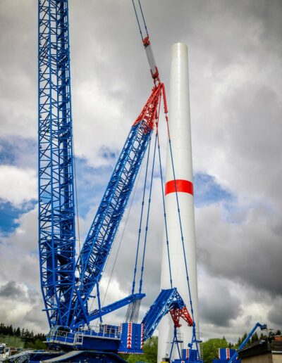 Baustellenfotografie zum Bau von Windenergieanlagen